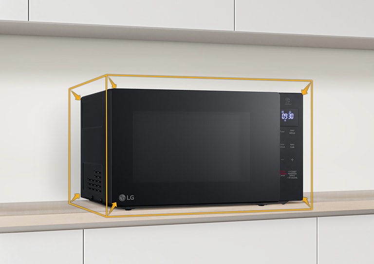 A graphic consisting of lines to describe compact size of the product's appearance is represented around the product.